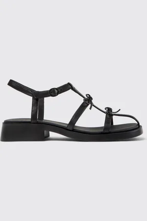 Camper Sandalo Dana in pelle con fiocchi applicati
