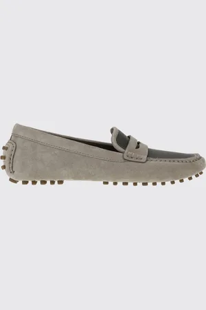Brunello Cucinelli Mocassino Driver in camoscio con monile