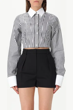 Sportmax Camicia cropped in cotone a righe