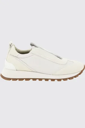 Brunello Cucinelli Sneakers in camoscio e nylon con monile