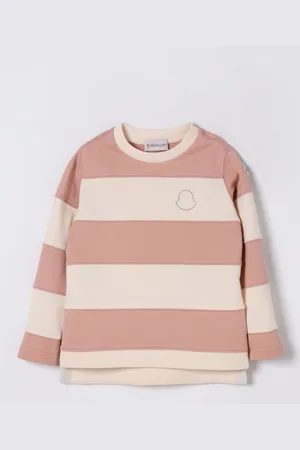 Moncler Maglia in cotone a righe con logo