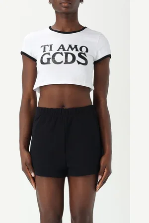 GCDS T-shirt crop con maxi logo