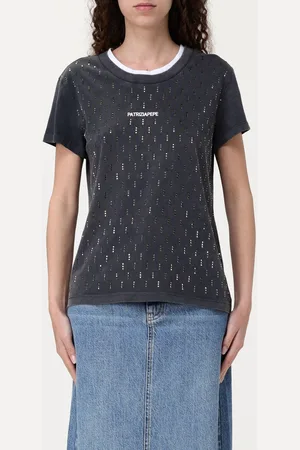 Patrizia Pepe T-shirt in cotone con strass