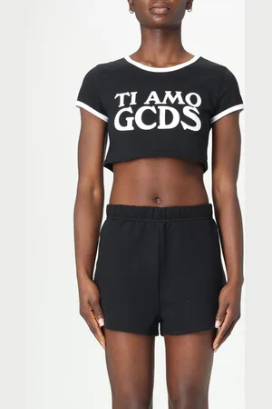 GCDS T-shirt crop con maxi logo