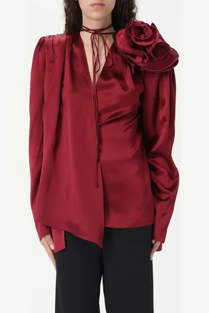 MAGDA BUTRYM Blusa in raso con fiore