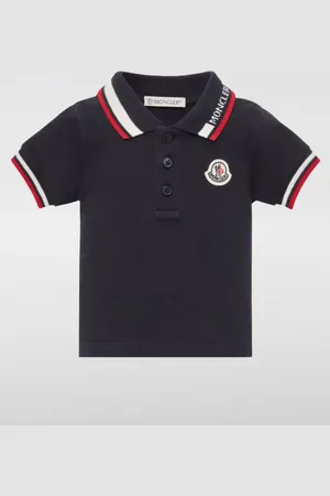 Moncler Polo in cotone con profili a righe