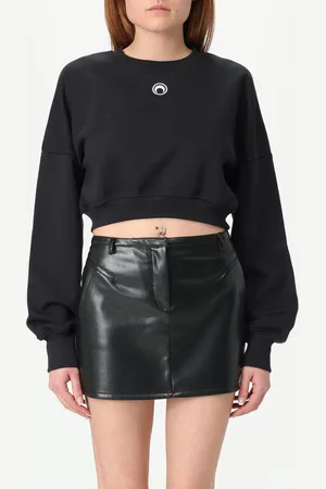 Marine Serre Felpa crop con logo