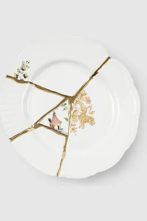 SELETTI Piatto da dessert Kintsugi in porcellana