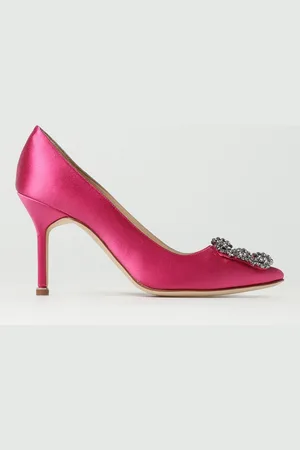 Manolo Blahnik Décolleté Hangisi in raso con fibbia gioiello