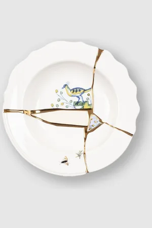 SELETTI Piatto Fondo Kintsugi in porcellana