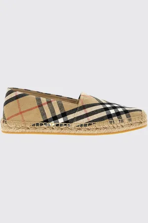 Burberry Espadrillas Check Mews in canvas di lino