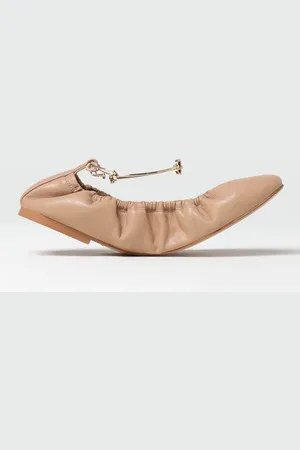 Twin-Set Ballerina in pelle arricciata