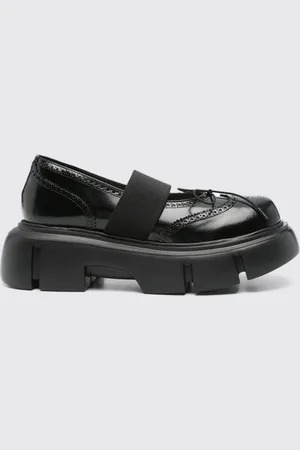 Simone Rocha Mocassino in pelle spazzolata con motivo brogue