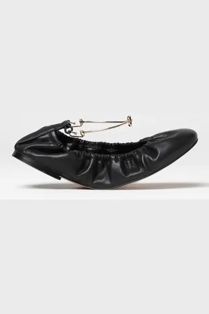 Twin-Set Ballerina in pelle arricciata