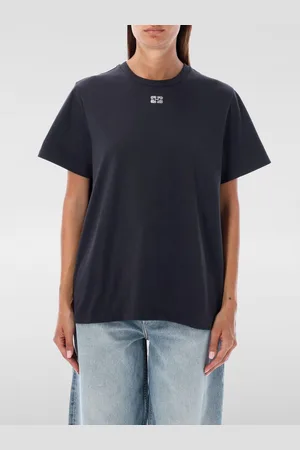 Ganni T-shirt in cotone organico con logo di strass