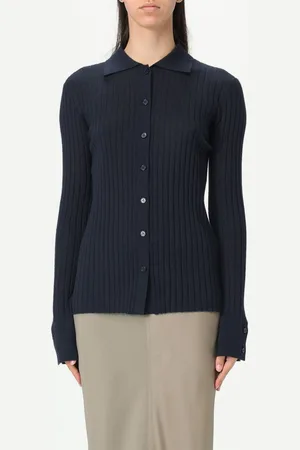 Lisa Yang Cardigan a polo a coste in cashmere