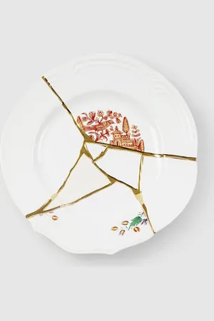 SELETTI Piatto Kintsugi in porcellana