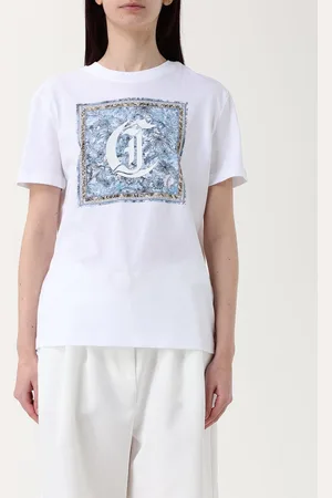 Roberto Cavalli T-shirt in velluto con logo