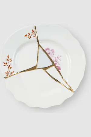 SELETTI Piatto da dessert Kintsugi in porcellana