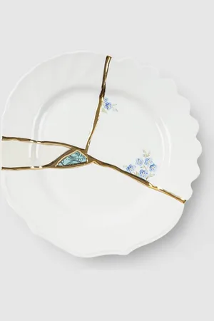 SELETTI Piatto da dessert Kintsugi in porcellana