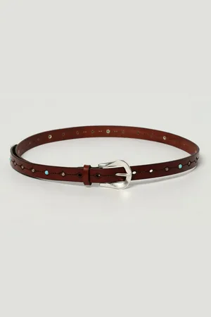 Orciani Cintura in pelle con pietre cabochon