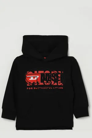 Diesel Felpa con cappuccio in cotone con logo S-BAXT