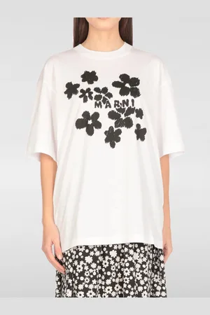 Marni T-shirt in cotone con stampa logo