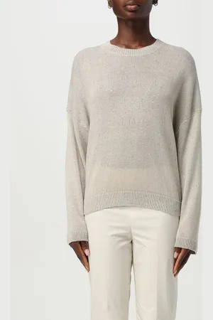 Brunello Cucinelli Maglia basic in seta e lino
