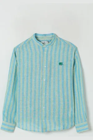 Etro Camicia classica in lino a righe