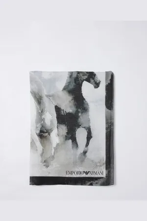 Emporio Armani Sciarpa in cotone stampato