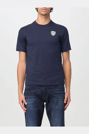 Blauer T-shirt in cotone