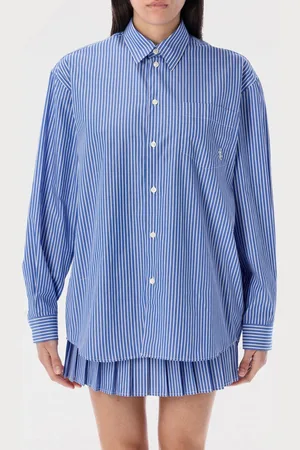 Sporty & Rich Camicia in popeline di cotone a righe