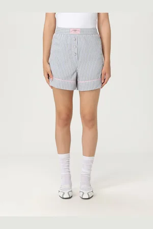Ganni Pantaloncino in misto cotone a righe