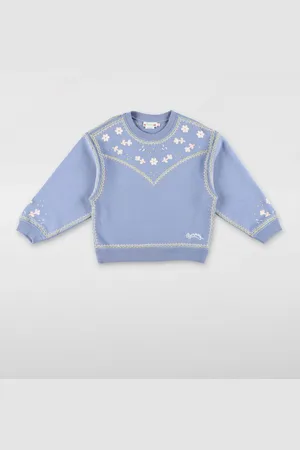 BONPOINT Maglia in cotone con ricami floreali