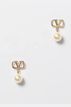 VALENTINO GARAVANI Orecchini VLogo Signature in ottone con perla sintetica