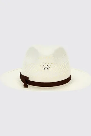Borsalino Cappello in rafia traforata