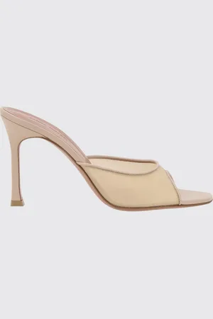 Amina Muaddi Mules Alexa in pelle e mesh