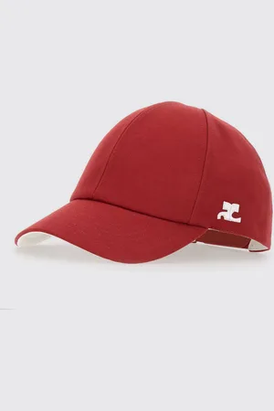 Courrèges Cappello in cotone con logo ricamato