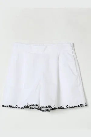 Simonetta Pantaloncino in cotone con logo ricamato