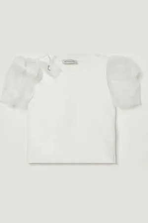 MONNALISA T-shirt con maniche in tulle