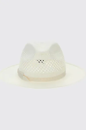 Borsalino Cappello in rafia traforata