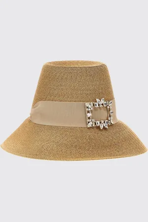 Roger Vivier Cappello in rafia con fibbia gioiello