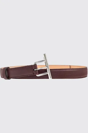 Alexander McQueen Cintura T-Bar in pelle a grana