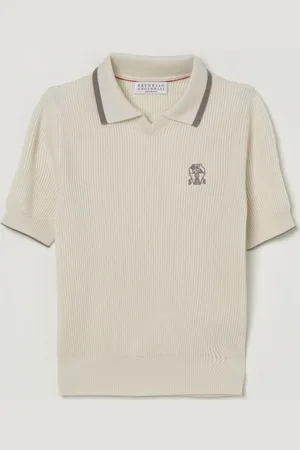 Brunello Cucinelli Polo in maglia con logo