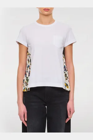 SACAI T-shirt in cotone con pannello posteriore