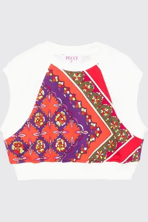 Puccini Maglia crop in cotone stampata