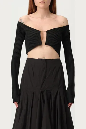 Jacquemus Cardigan crop con logo metallico