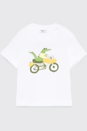 Il gufo T-shirt in cotone con stampa grafica