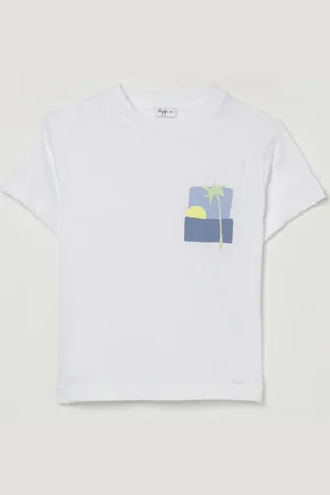 Il gufo T-shirt in cotone stampata