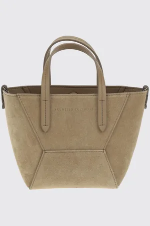 Brunello Cucinelli Borsa BC Duo in camoscio con monile